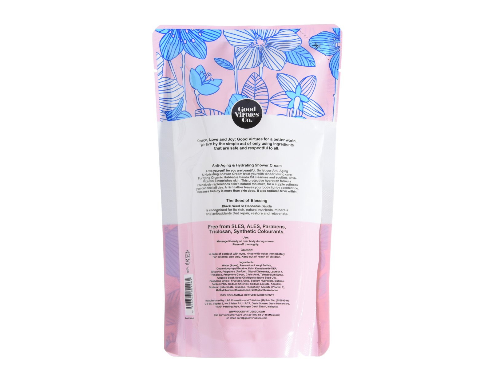 Good Virtues Co. Anti Aging & Hydrating Shower Cream Refill 550 ml